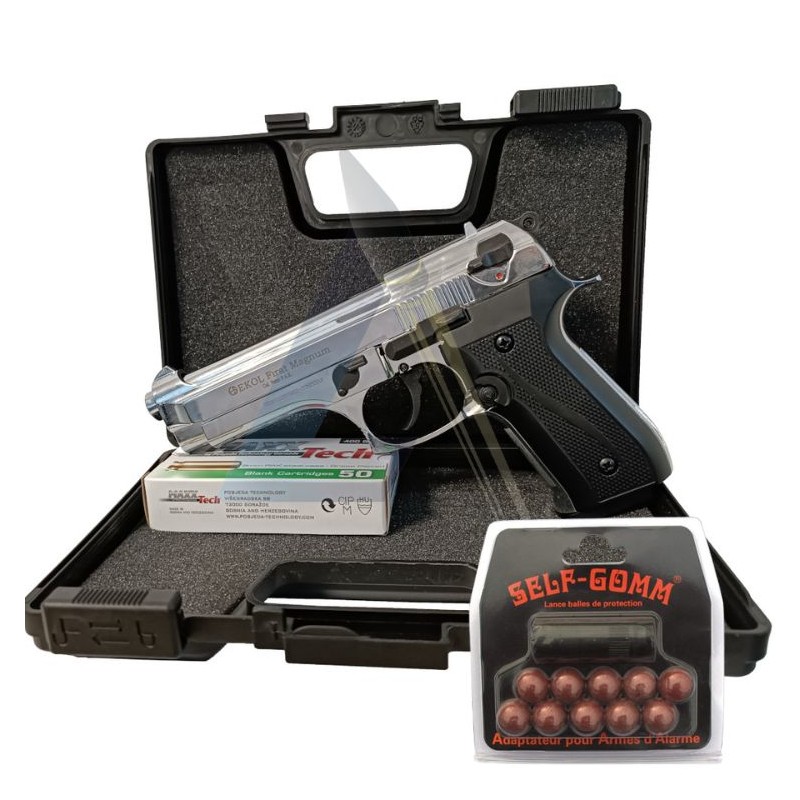 Pack Tir Pistolet Ekol Firat Magnum Chromé - calibre 9mm PAK