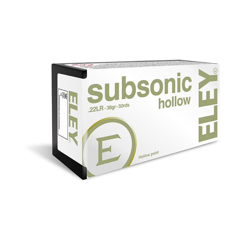 50 Cartouches Eley Subsonic Hollow Point - calibre 22 LR