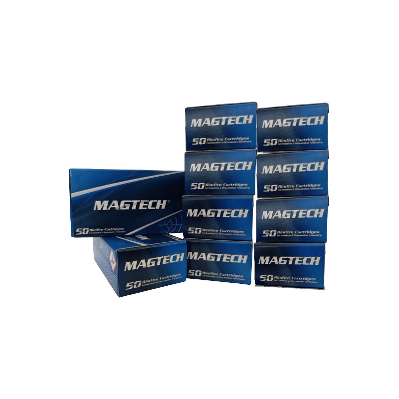 10 Boîtes de 50 cartouches Magtech - calibre 22 LR