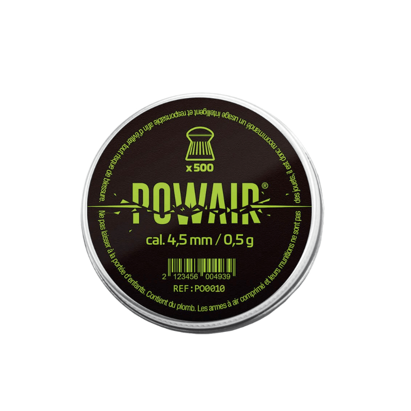 Boîte de 500 plombs ronds Powair - calibre 4.5mm