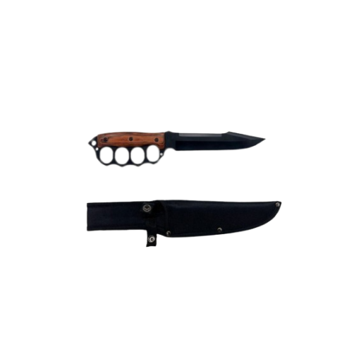 Couteau en bois avec garde main Lame noire