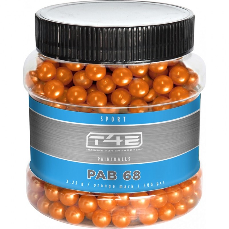 Pot de 500 billes paintball orange Umarex T4E - calibre 68