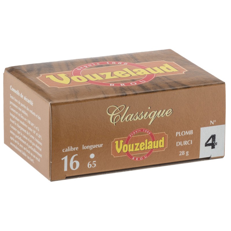 Boîte de 10 cartouches Vouzelaud Classique Petit Culot - calibre 16/65