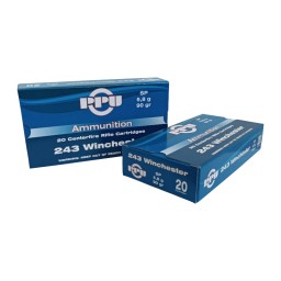 Lot de deux Boîtes de 20 cartouches Partizan calibre 243 Win 90 grains SP