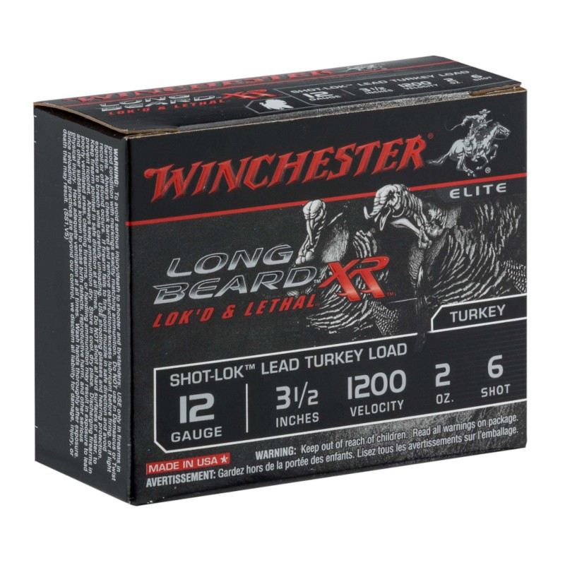 Boîte de 10 Chevrotines Winchester Long Beard XR pb 6 - calibre 12/89