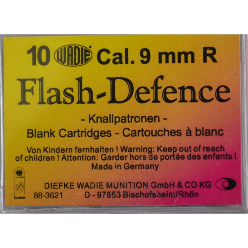 10 cartouches Wadie Flash Defence - calibre 9mm RK