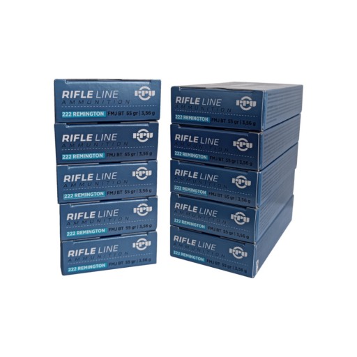 Lot de 10 Boîtes de 20 cartouches Partizan 222 FMJ 55 grains