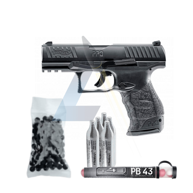 Pack Poivre Pistolet T4E Walther PPQ M2 Noir - calibre 43