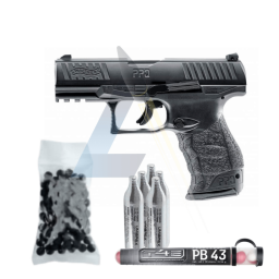 Pack Poivre Pistolet T4E Walther PPQ M2 Noir - calibre 43