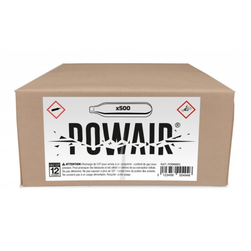 Carton de 500 capsules de CO2 12g POWAIR
