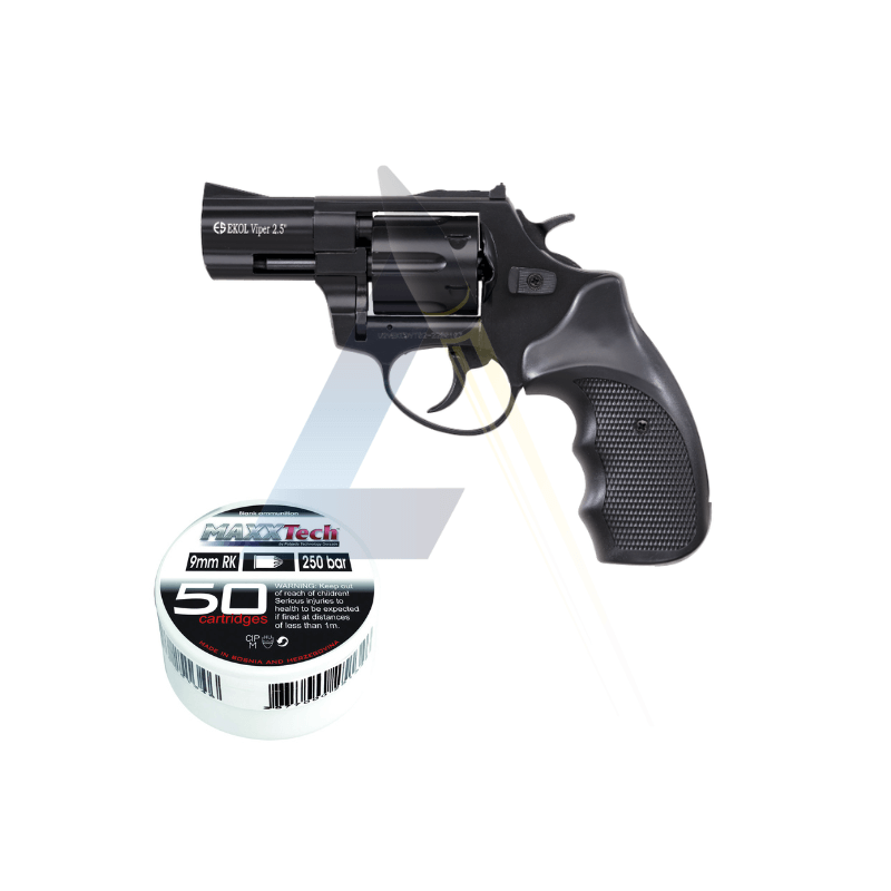 Pack Revolver à blanc Ekol Viper 2.5" Black - calibre 9mm RK