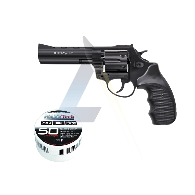 Pack Revolver à blanc Ekol Viper 4.5" Black - calibre 9mm RK