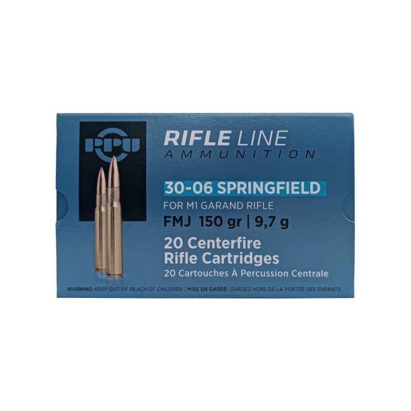 Boîte de 20 cartouches Partizan 30-06 Springfield 150 grains FMJ