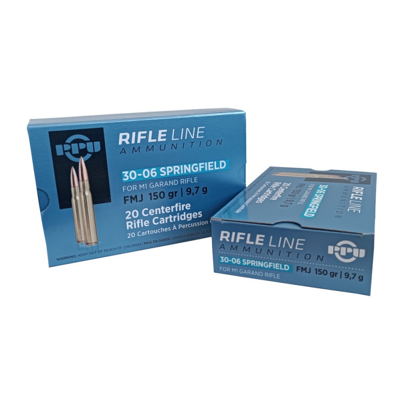 Lot de 2 Boîtes de 20 cartouches Partizan 30-06 Springfield 150 grains FMJ