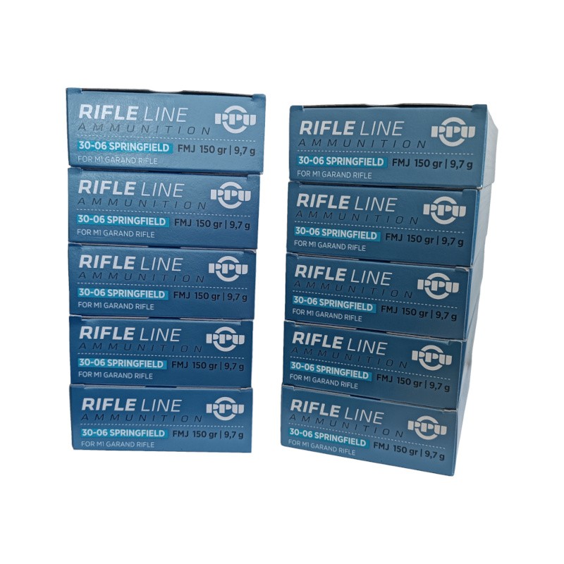 Lot de 10 Boîtes de 20 cartouches Partizan 30-06 Springfield 150 grains FMJ
