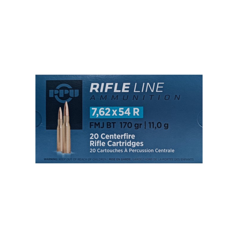 Boîte de 20 cartouches Partizan 7.62X54R 170 grains FMJ BT