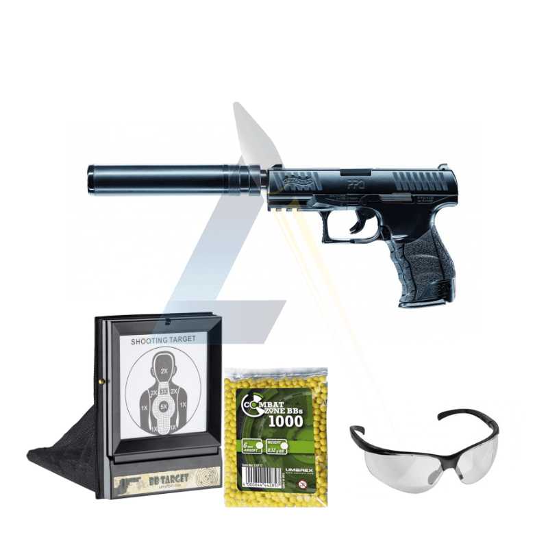 Pack Pistolet Walther PPQ Navy Kit 0.5J - calibre 6mm BBs