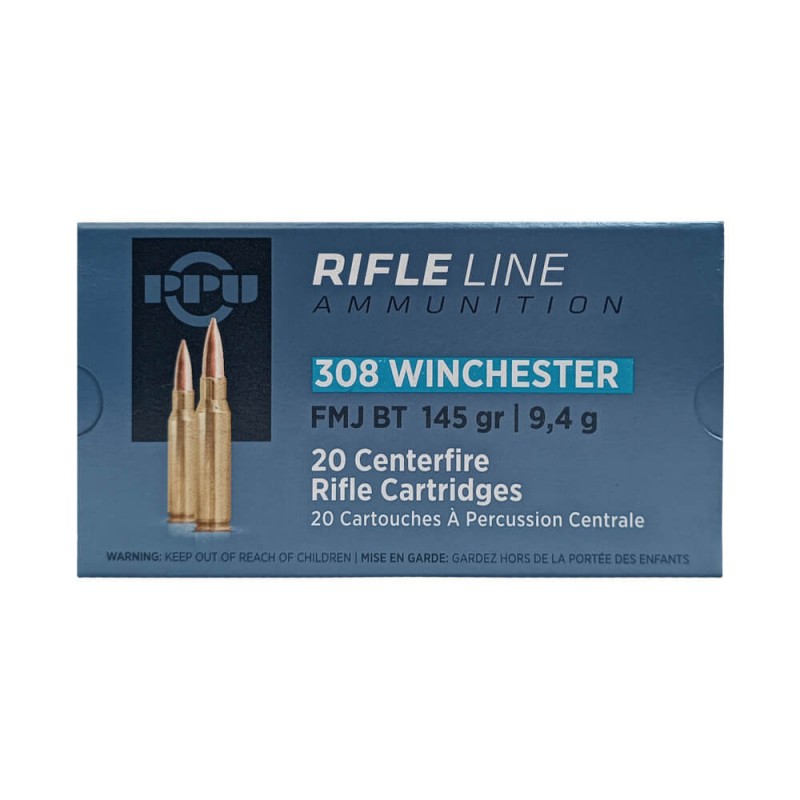 Boîte de 20 cartouches Partizan 308 Win 145gr FMJ BT