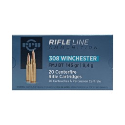 Lot de 5 Boîtes de 20 cartouches Partizan 308 Win 145gr FMJ BT