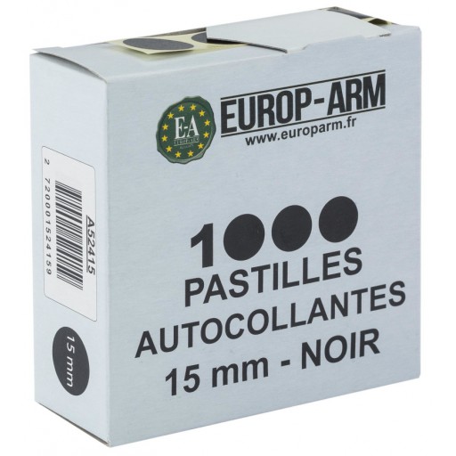 Pastilles autocollantes noires diam. 15 mm