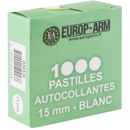 Pastilles autocollantes blanches diam. 15 mm
