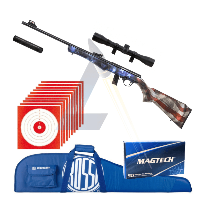Pack complet Carabine à verrou Rossi 8122 USA - calibre 22 LR