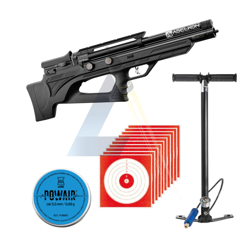 Pack Carabine à air PCP Aselkon MX10-S - Calibre 5.5 mm