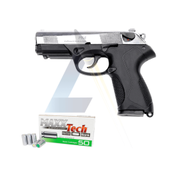 Pack Pistolet à blanc Kimar PK4 Nickelé - calibre 9mm PAK