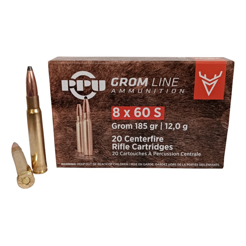 Cartouches Partizan calibre 8x60S - 185gr GROM