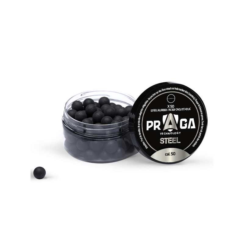 50 billes caoutchouc acier Praga - calibre 50