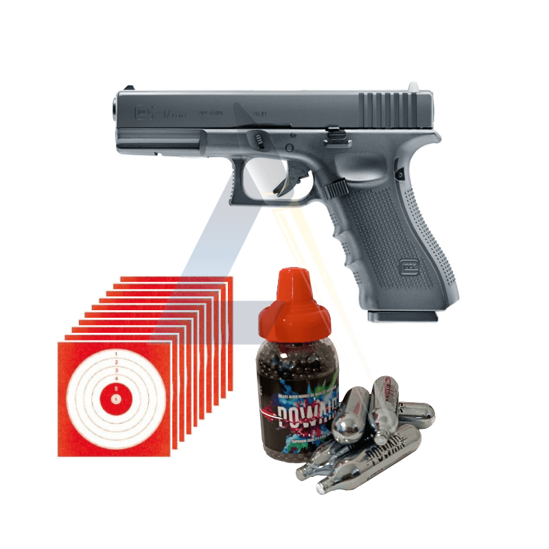 Pack Pistolet Glock 17 Gen4 - calibre 4,5mm BBs