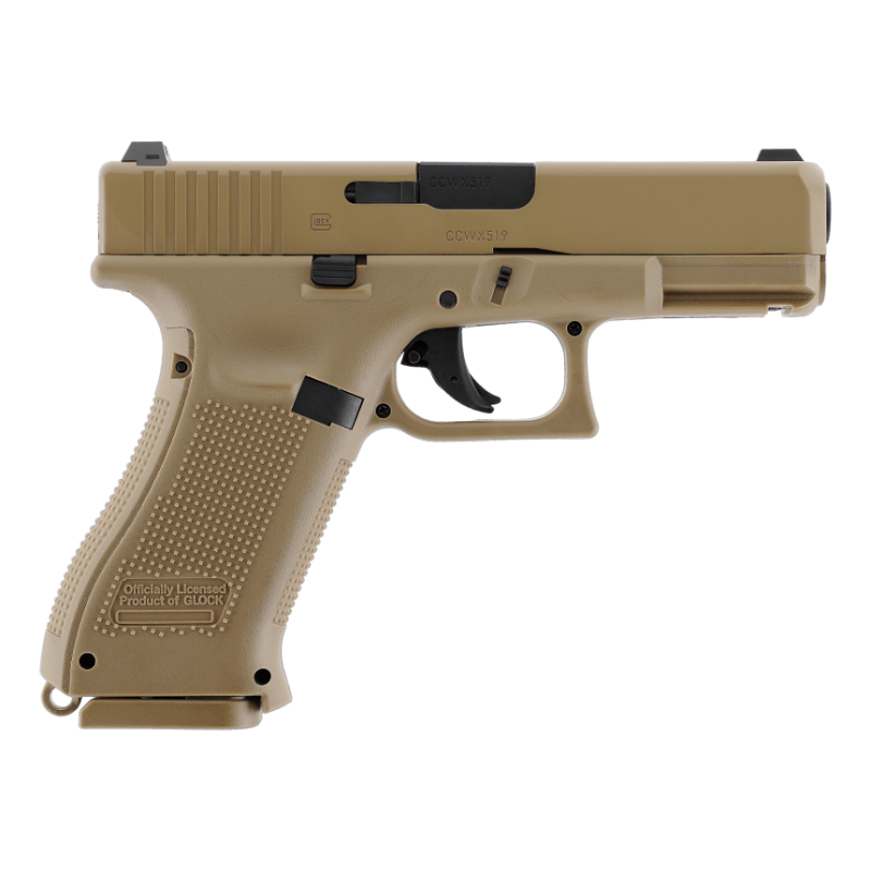 Pack Pistolet Glock 19X Coyote - calibre 4,5mm BBs