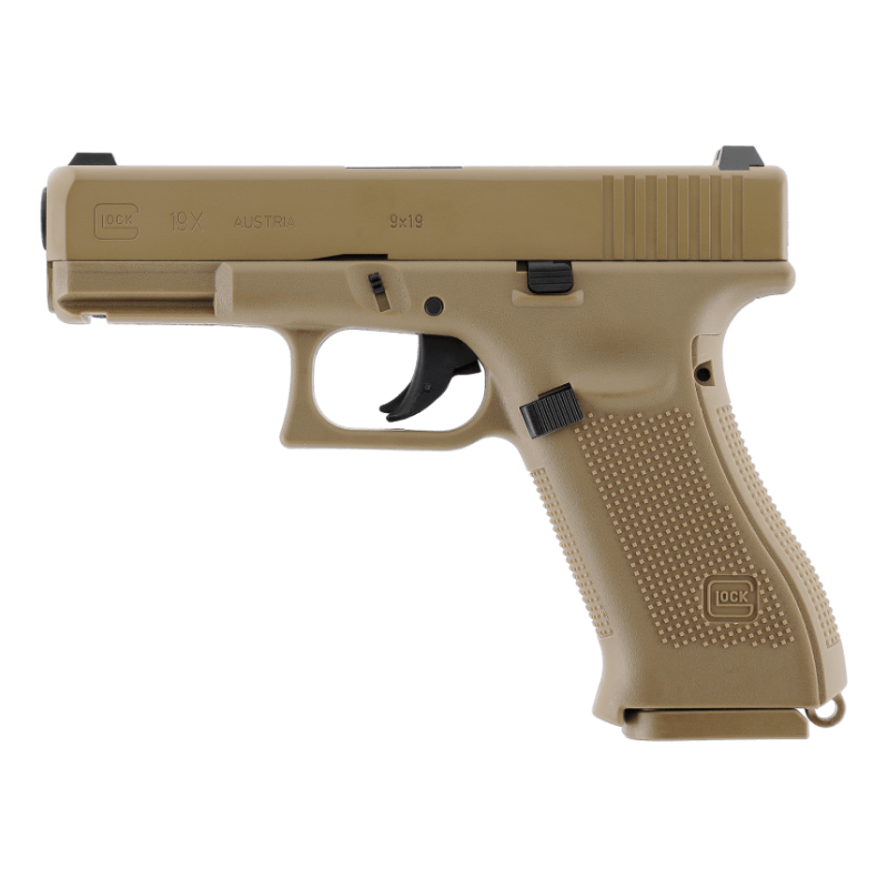 Pack Pistolet Glock 19X Coyote - calibre 4,5mm BBs