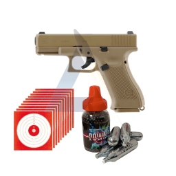 Pack Pistolet Glock 19X Coyote - calibre 4,5mm BBs