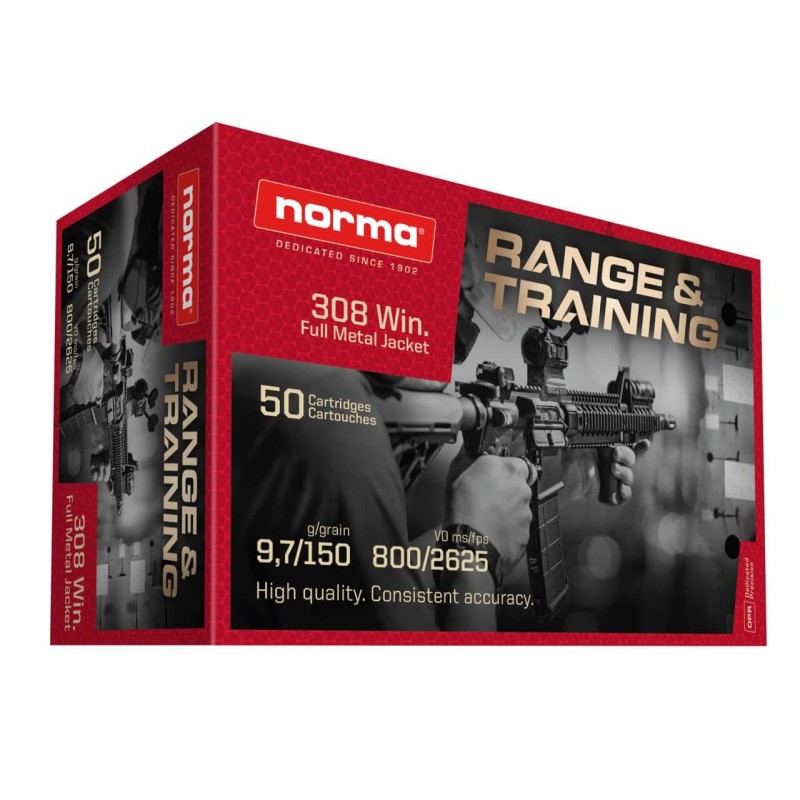 Cartouches Norma Range & Training - calibre 308...