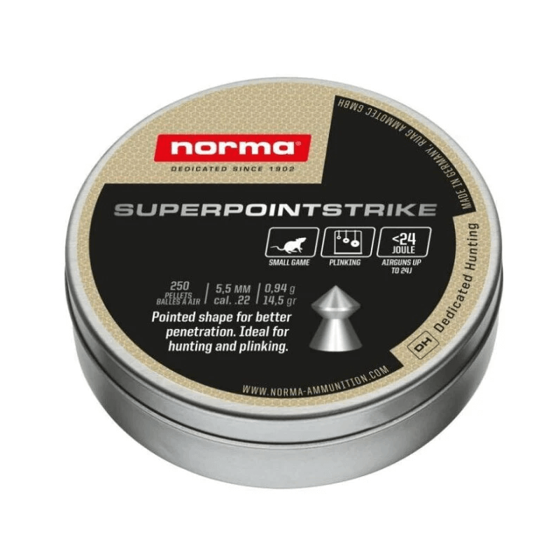 Boîte de 250 plombs Norma Superpoint strike - calibre 5,5mm