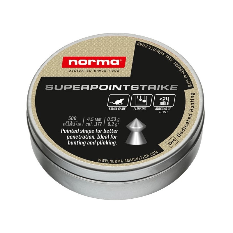 Boîte de 500 plombs Norma Superpoint strike - calibre 4,5mm