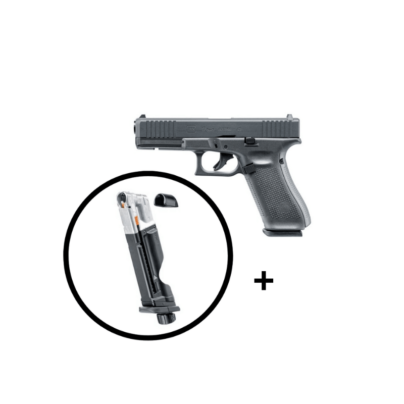 Pistolet T4E Glock 17 Gen5 + chargeur supplémentaire - calibre 43