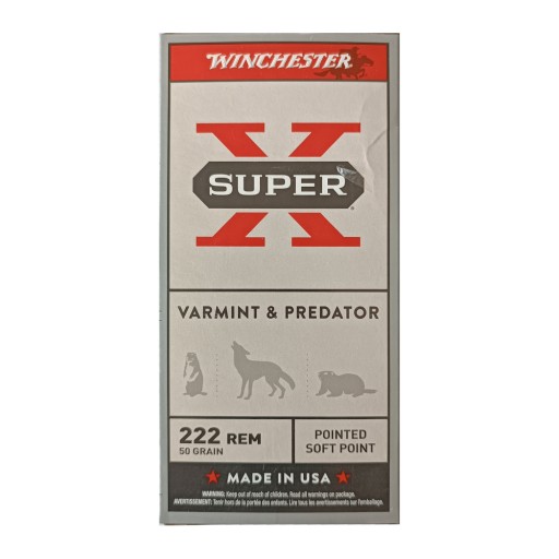 Cartouches Winchester Super-X 50gr - calibre 222 Rem