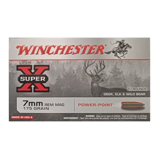 Cartouches Winchester PowerPoint 175gr - calibre 7mm Rem Mag