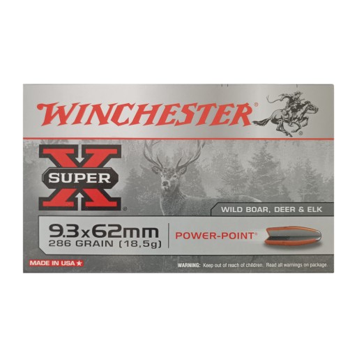 Cartouches Winchester PowerPoint 286gr - calibre 9,3x62mm