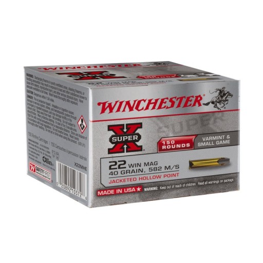 Munitions Winchester Super-X JHP 40gr - calibre 22 WMR