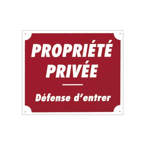 Panneau Polymère "Propriété Privée" - 30 x 25 cm