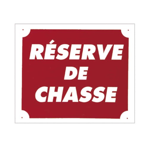 Panneau Polymère "Réserve de chasse" - 30 x 25 cm