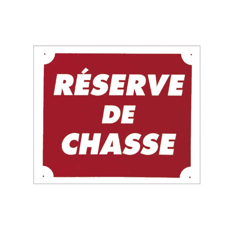Panneau Polymère "Réserve de chasse" - 30 x 25 cm