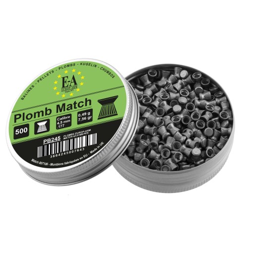Boîte de 500 plombs Match plats - Calibre 4.5 mm