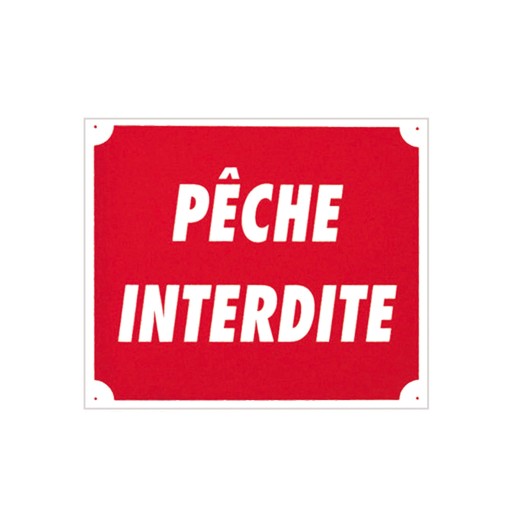 Panneau Polymère "Pêche interdite" - 30 x 25 cm
