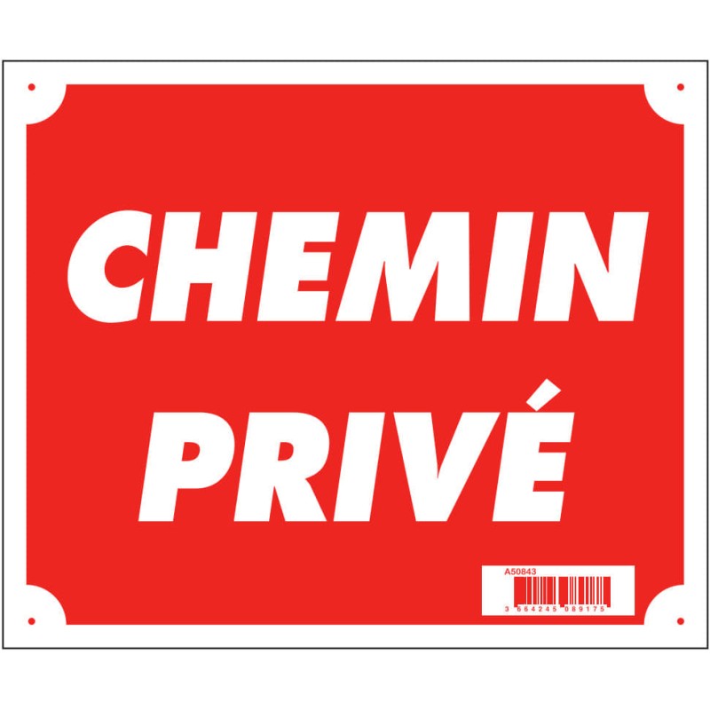 Panneau Polymère "Chemin Privé" - 30 x 25 cm