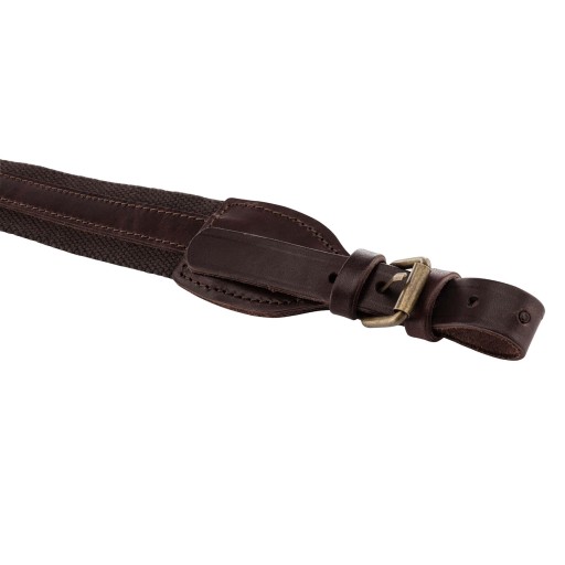 Bretelle pour fusil antidérapante en toile et cuir 2