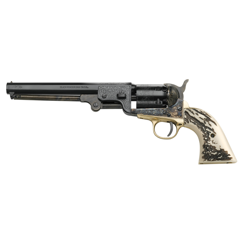 Revolver 1851 Pietta Navy yank acier deluxe stag calibre 36 - YANDL36STAG